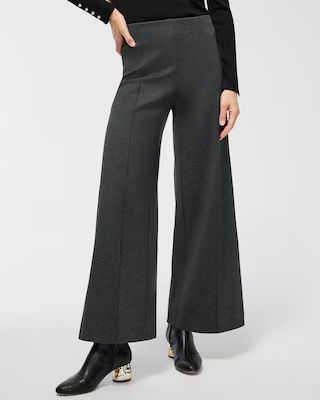 Ponte Pintuck Wide Leg Ankle Pants | Chico's