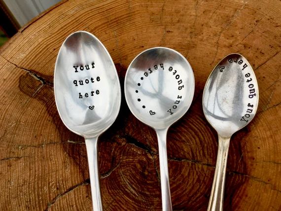 Design Your Own Hand Stamped Vintage Spoon  Custom Spoon | Etsy | Etsy (US)