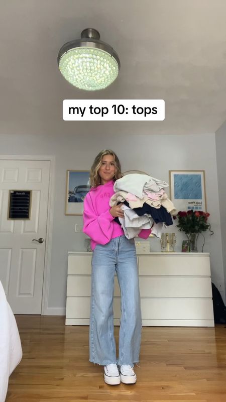 10. Brandy sweater ( can’t link)
9. pacsun grey top 
8. Pink lux blue sweater ( can’t link) 
7. Pink lux flag sweater ( can’t link) 
6. Free people jacket 
5. Amazon pink top 
4. Grey bandit sweater ( size xs)
3. Princess Polly black top ( size 2)
2. Pacsun ( Brandy) top in grey, black, and white 
1. Gap hoodie 
