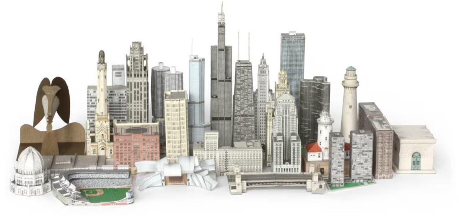 Build Your Own Chicago architectural paper model postcards | Etsy (US)