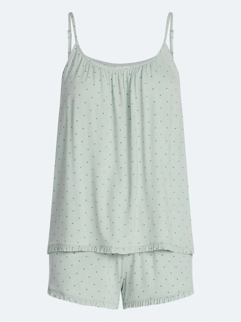 Joyspun Women\u2019s Modal-Blend Ruffle Trim Cami and Shorts Sleepwear Set, 2-Piece, Sizes XS-3X | Walmart (US)