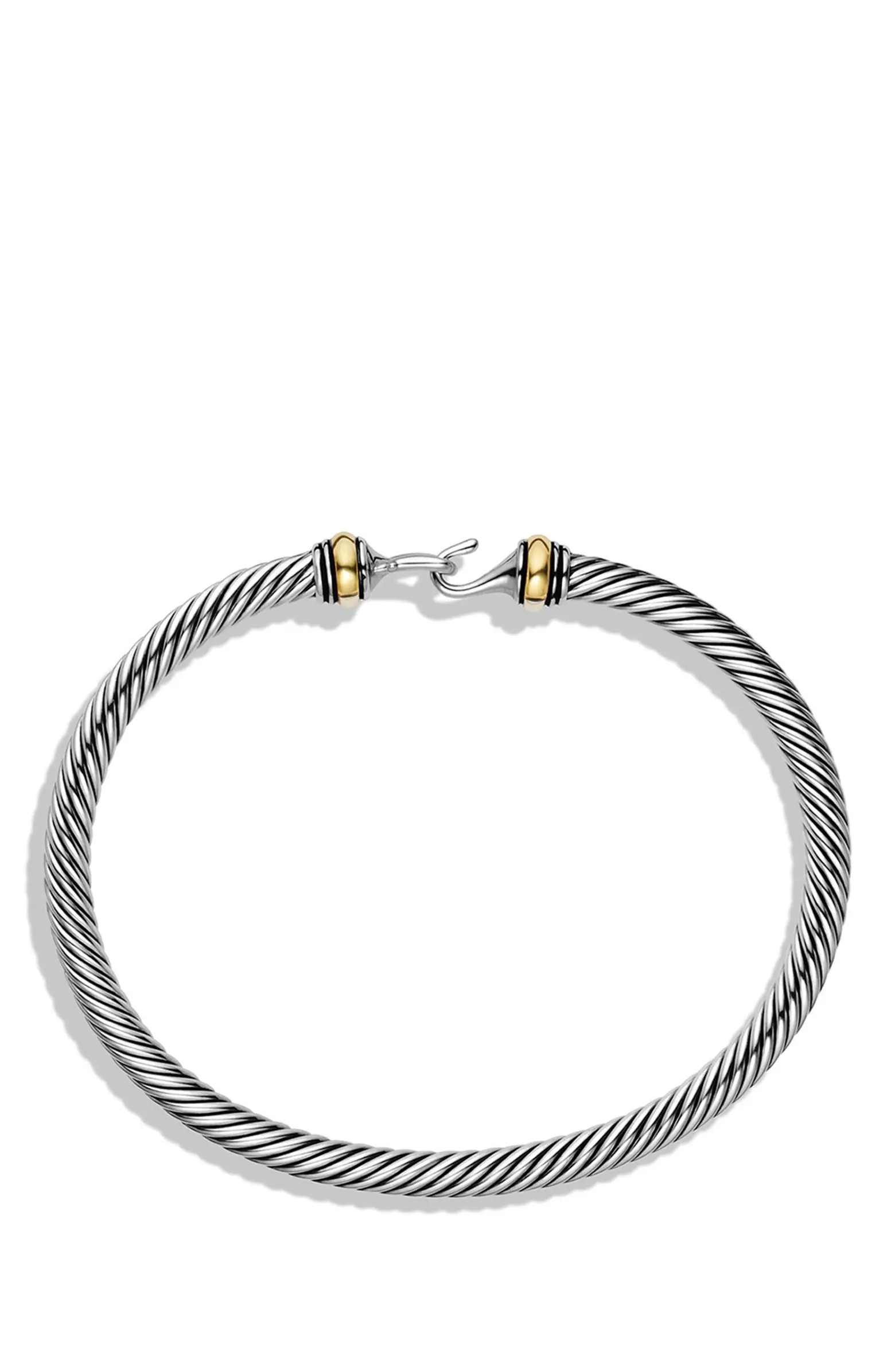 Cable Buckle Bracelet with Gold, 4mm | Nordstrom