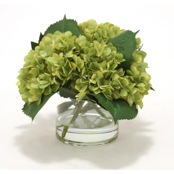 Polysilk Hydrangea Arrangement in Vase | Wayfair North America