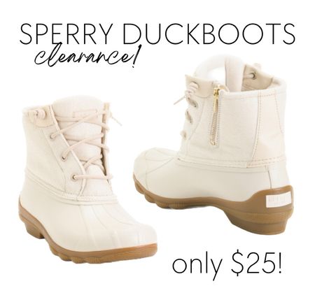 Amazing price on these sperry duck boots at TJ Maxx! Clearance for $25! Lots of sizes available. White winter boots spring rain boots outfit vacation easter gift 

#LTKunder50 #LTKshoecrush #LTKFind