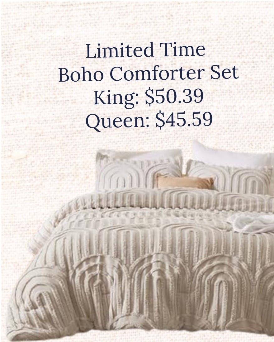 ✨🛍️ Shop this look here: https://amzn.to/4hnAAZm

✨ Limited-Time Deal✨
Transform your bedroom into a cozy boho retreat with this tufted comforter set! The textured design adds instant warmth and charm — and it’s machine-washable for easy care. Perfect for a fall home refresh 🍂

🛏️ Available in multiple sizes + colors
💨 Hurry, deal ends soon!

#amazonfinds #bedroommakeover #bohodecor #amazonhome #comforterset #homedecor #fallrefresh #limitedtimedeal #bedsure #amazonfavorites

As an Amazon Associate, I earn from qualifying purchases.

#LTKHome