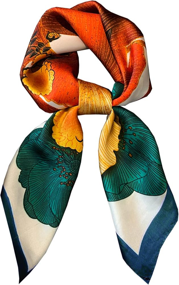 Silky Scarf for Women Lightweight Satin Bandanas Neck Hair Wrap For Sleeping Head Scarves 27.5" | Amazon (US)