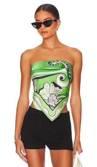 Silky Headscarf in Fern | Revolve Clothing (Global)