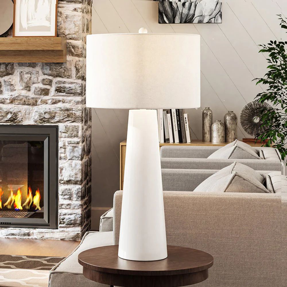UEX7380 Modern Table Lamp 18''W x 18''D x 36''H, White Finish, Keene Collection | Urban Ambiance, Inc.