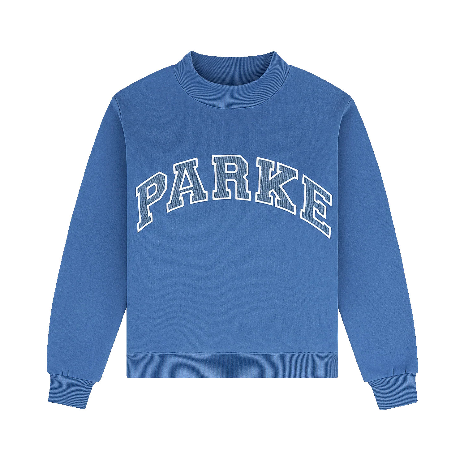 Vintage Denim Varsity Mockneck - Washed Indigo + Vintage Denim | Parke