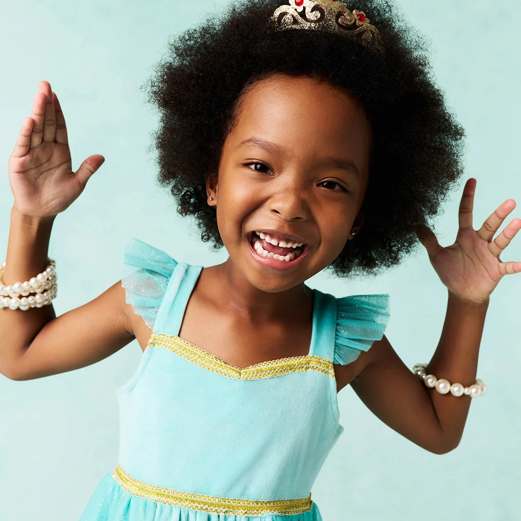Aladdin Blue Ruffled Strap Disney Jasmine Velour Dress | Posh Peanut\u00ae | Posh Peanut