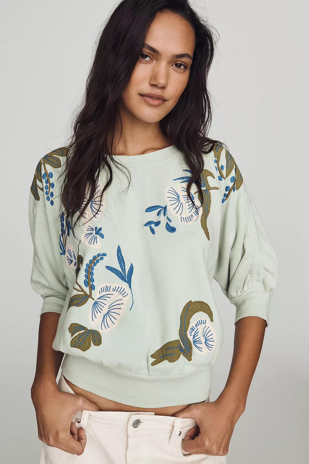 By Anthropologie Cotton Printed Sweatshirt | Anthropologie (US)