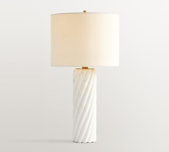 Romy Twisted Marble Table Lamp (17") | Pottery Barn (US)