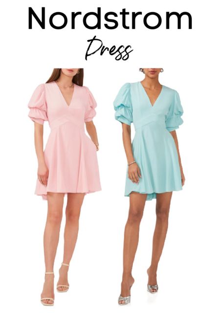 Tiered bubble sleeve dress is a Nordstrom Style find. It comes in 5 colors and is on sale. 
This dress would be perfect with nude heels. This would make a great dress for weddings, and fun girls brunches  
#ltkunder70 
#ltkpetite 

#LTKFindsUnder50 #LTKFindsUnder100 #LTKSaleAlert