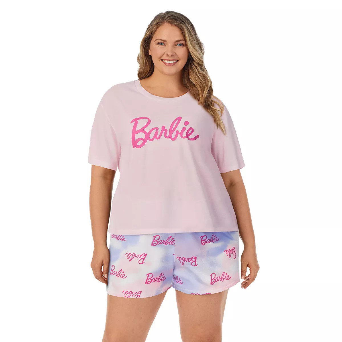 Plus Size Barbie® Boxy Pajama Tee and Pajama Short Set | Kohl's