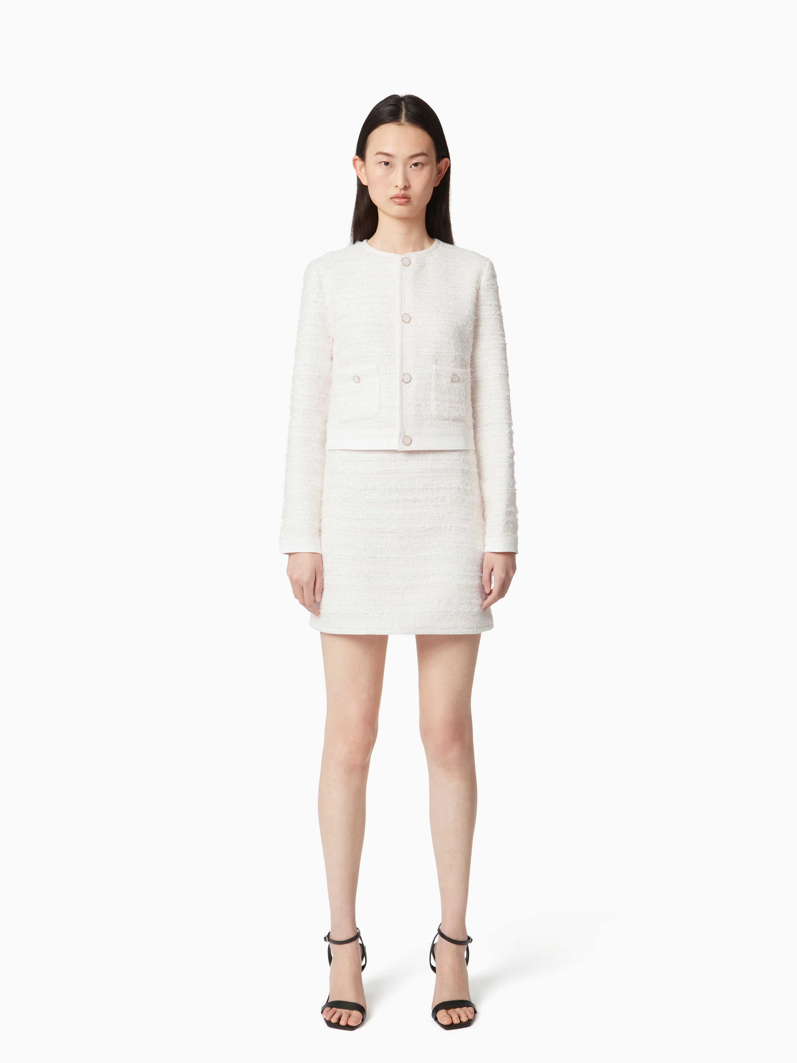 Tweed Cardigan In White - Nina Ricci | Nina Ricci