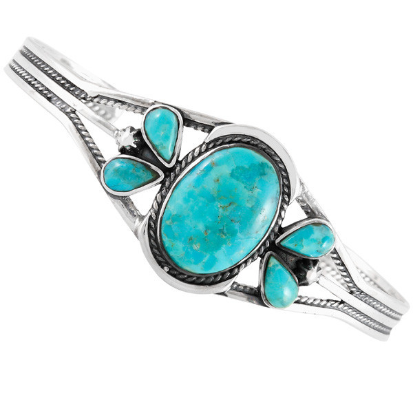 Turquoise Bracelet Sterling Silver B5623-C75 | TURQUOISE NETWORK