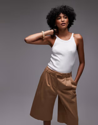 ARKET racer neck strappy tank top in white | ASOS | ASOS (Global)