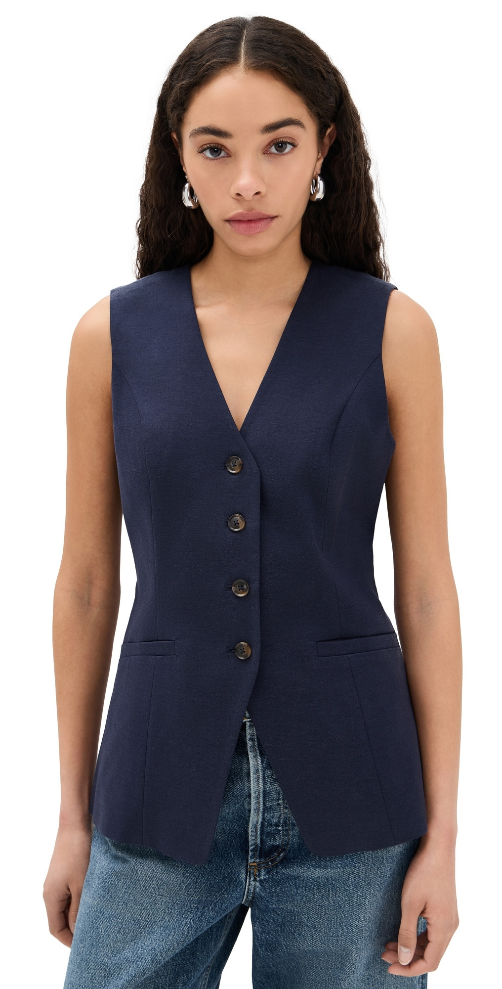 PAIGE Campanelli Vest Dark Ink Blue 10 | Shopbop