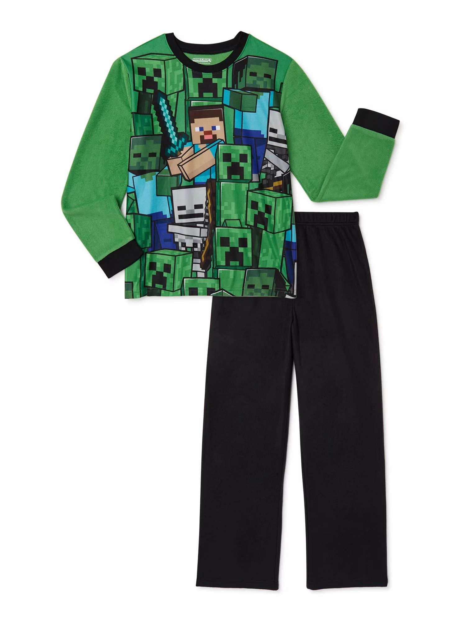 Minecraft Boys Long Sleeve Top and Pants Pajama Sleep Set, 2-Piece, Sizes 4-16 - Walmart.com | Walmart (US)