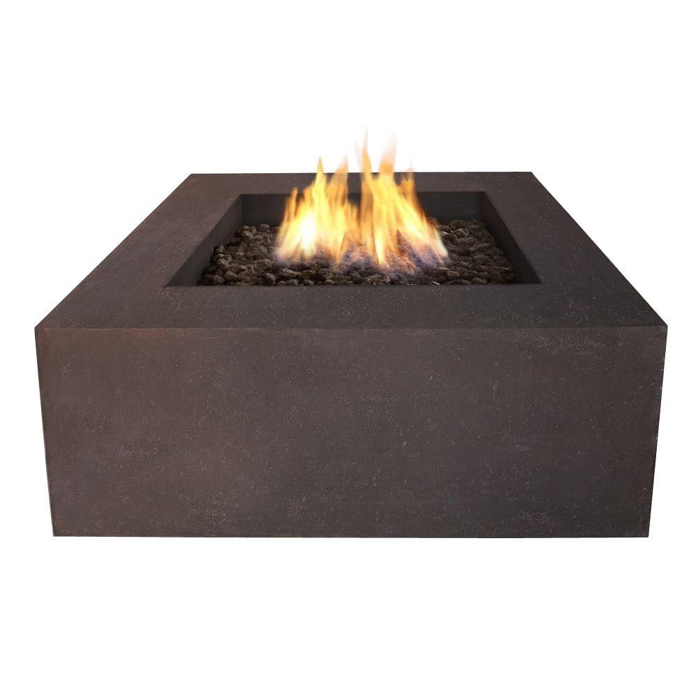 Real Flame Baltic 36 in. Square Natural Gas Outdoor Fire Pit in Kodiak Brown | The Home Depot