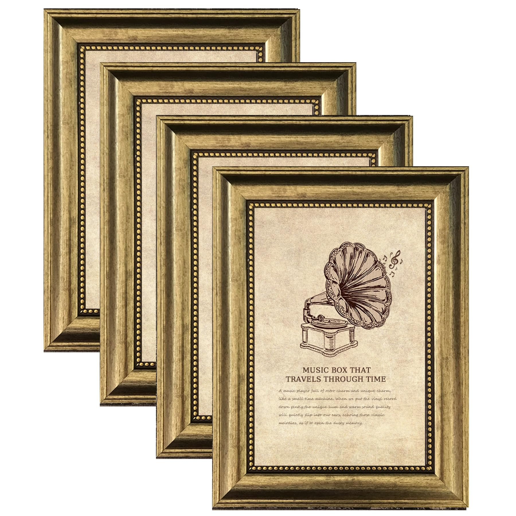 5x7 Picture Frame with Real Glass, 4 set Ornate Vintage Picture Frames for Wall or Tabletop Displ... | Amazon (US)