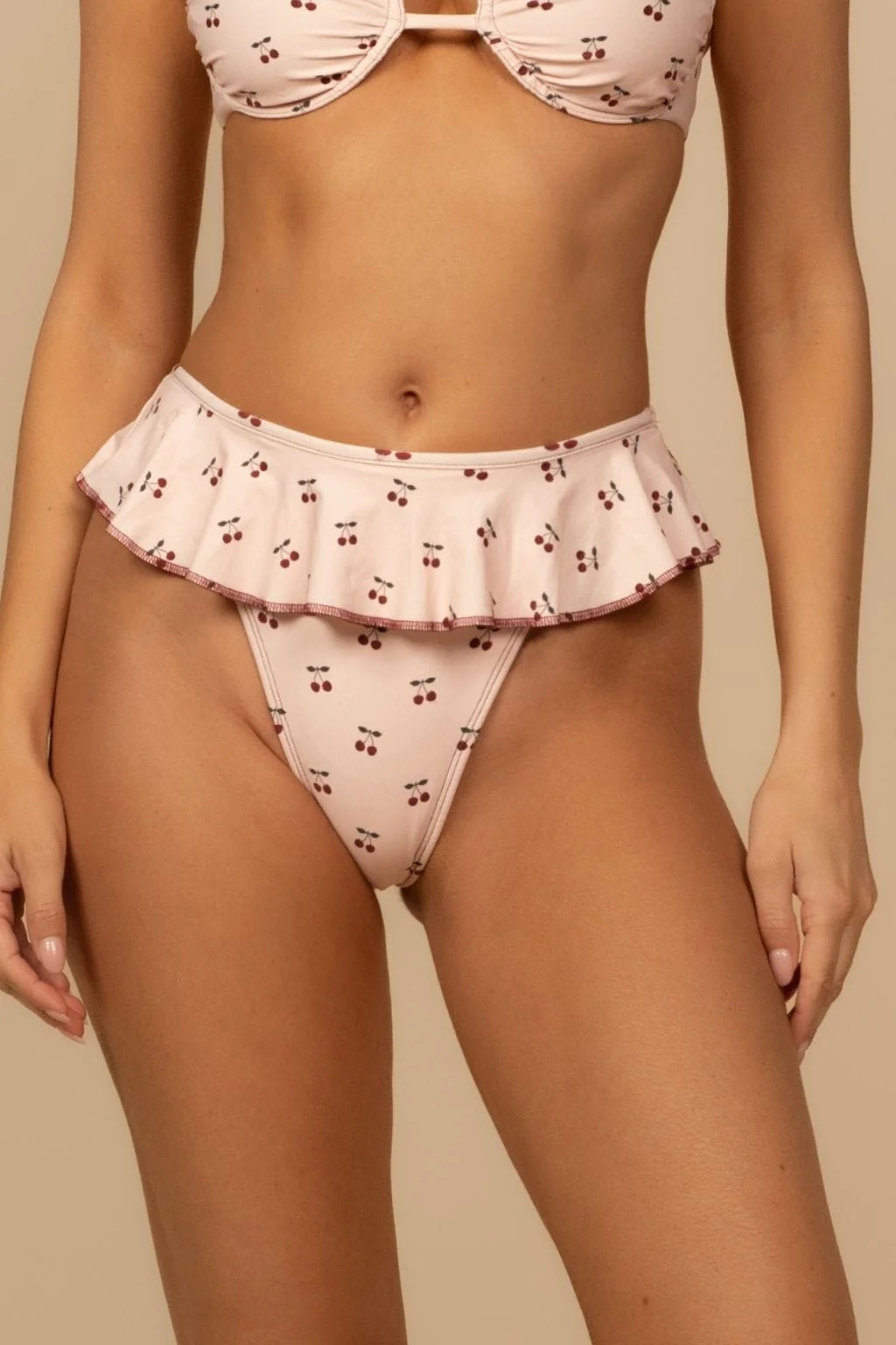 Cherries Tamarindo Ruffle Bikini Bottom | Montce