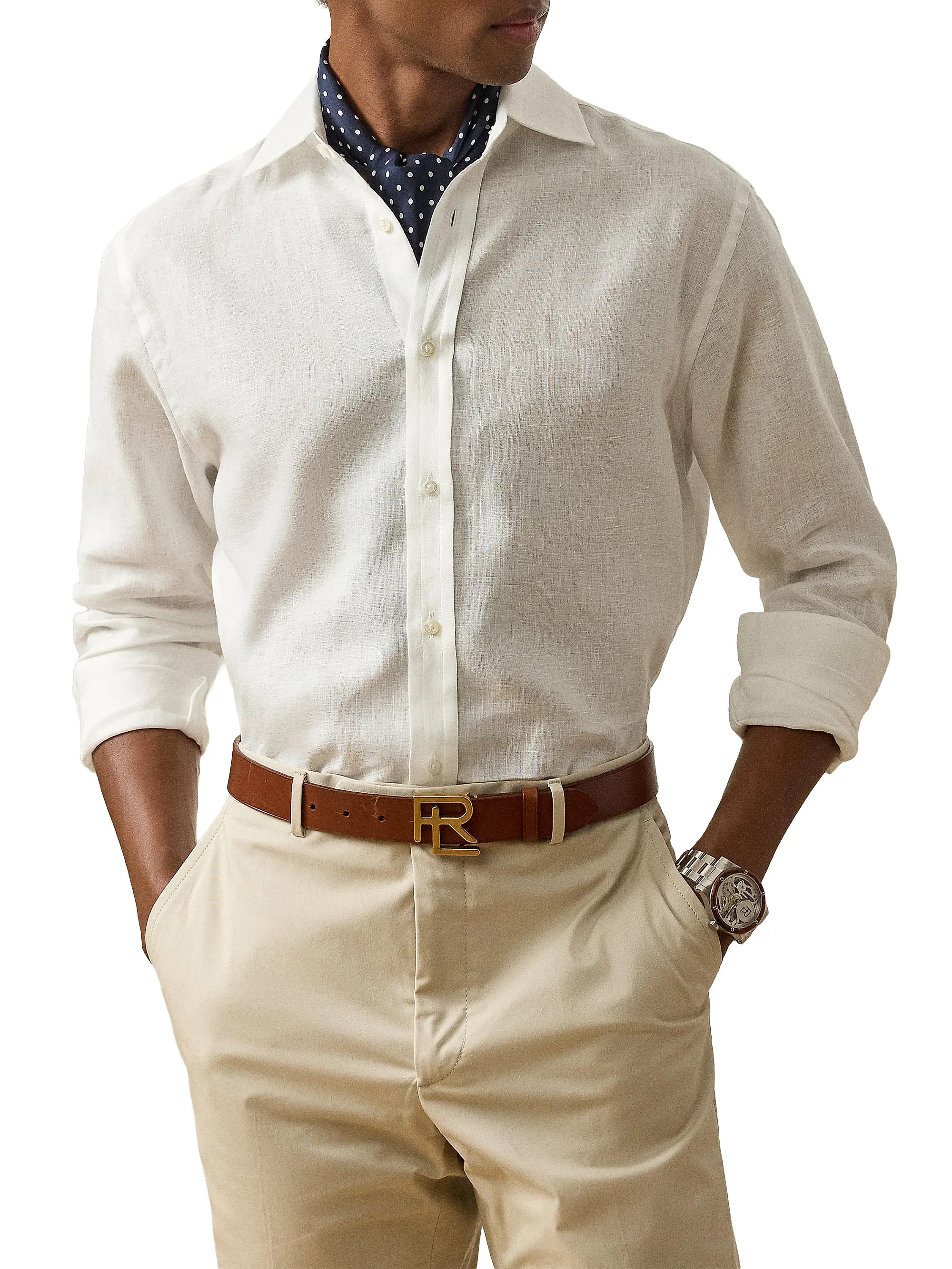 Ralph Lauren Purple Label Linen Shirt | Saks Fifth Avenue | Saks Fifth Avenue