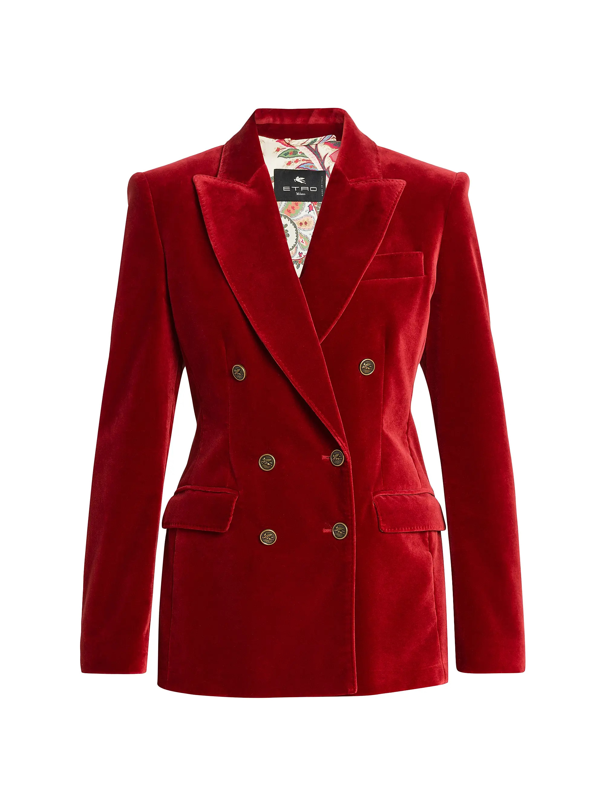 Velvet Double-Breasted Blazer | Saks Fifth Avenue