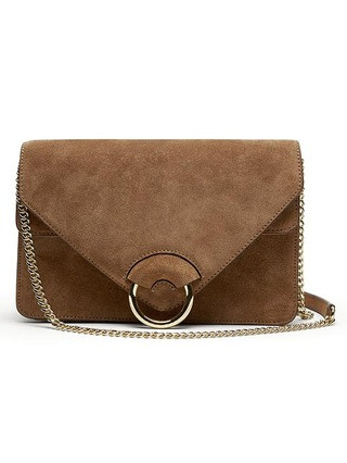 Brown Italian Suede Accordion Bag | Banana Republic US