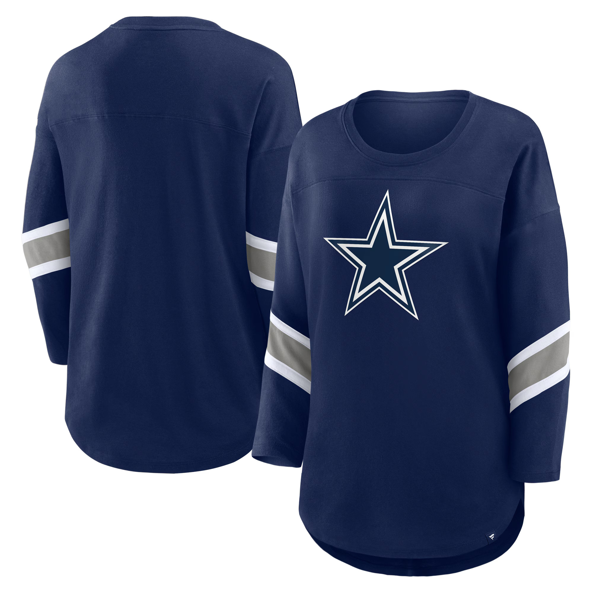 Dallas Cowboys Fanatics Women's Plus Size Redzone 3/4-Sleeve Scoop Neck T-Shirt - Navy | Fanatics