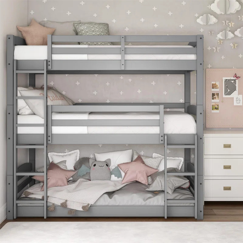 Cvyatko Kids Twin Over Twin Over Twin Bunk Bed | Wayfair North America