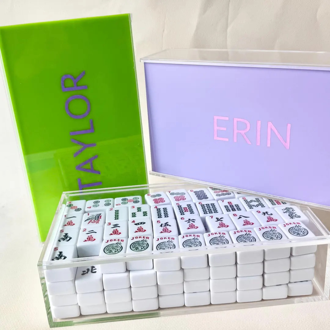 Mahjong Tile Storage Box Clear Acrylic Durable Organizer Case for American Mahjong Tiles Elegant ... | Etsy (US)