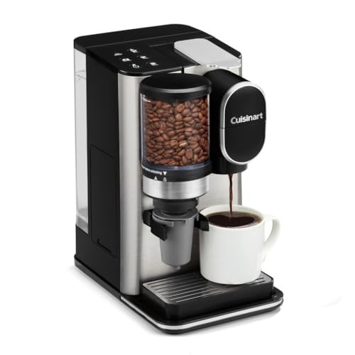 Cuisinart Single-Serve Coffee Maker + Coffee Grinder with 8, 10, and 12 oz. Serving Size, Compatible with Single-Cup Pods, 48-Ounce Removable Reservoir, Stainless Steel, DGB-2SS | Amazon (US)