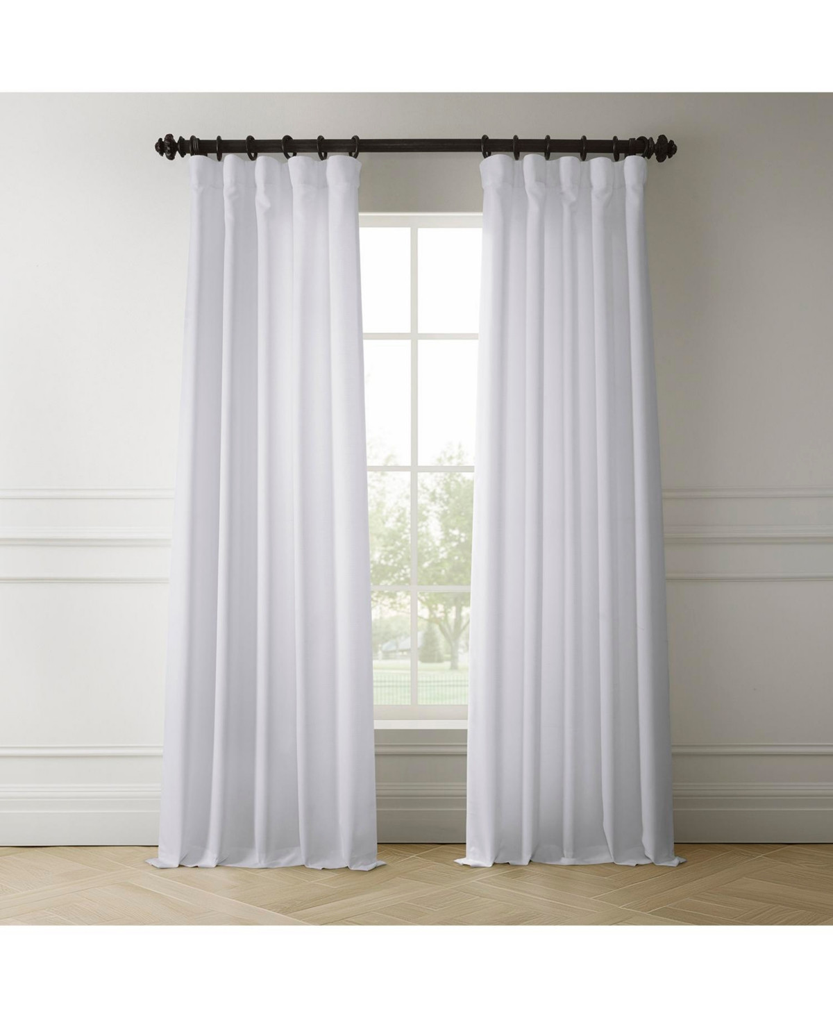 Half Price Drapes Dove White Italian Faux Linen Room Darkening Curtain - Dove white | Macy's