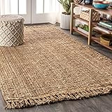 JONATHAN Y NRF103 para Hand Woven Chunky Jute with Fringe Natural 8 ft. x 10 ft. Area Rug | Amazon (US)