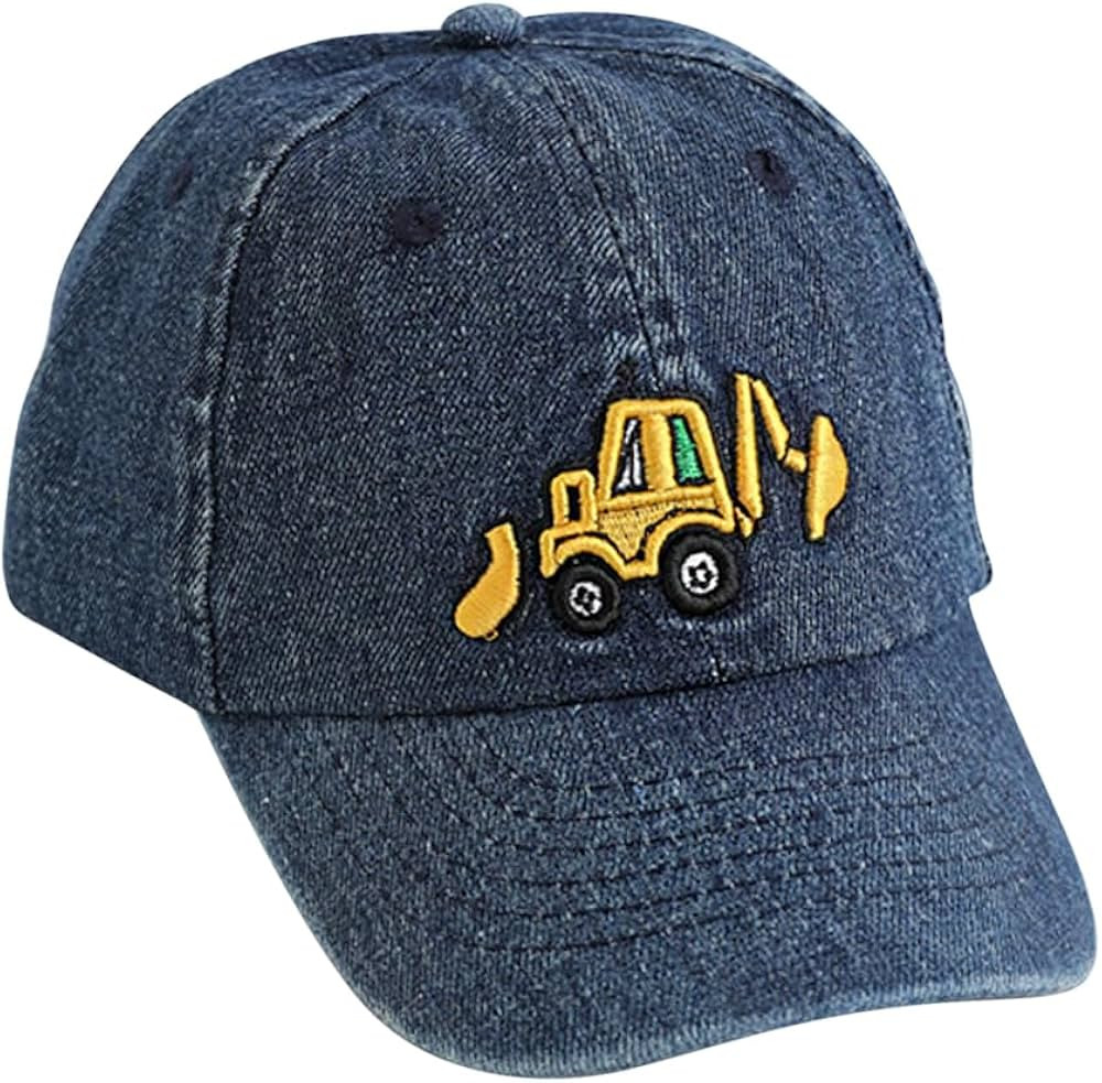 Cute Embroidery Excavator Kids Baseball Cap Adjustable Cotton Washed Vintage Cowboy Hat for Boys ... | Amazon (US)