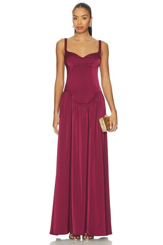 Katie May Stimulus Gown in Bordeaux from Revolve.com | Revolve Clothing (Global)