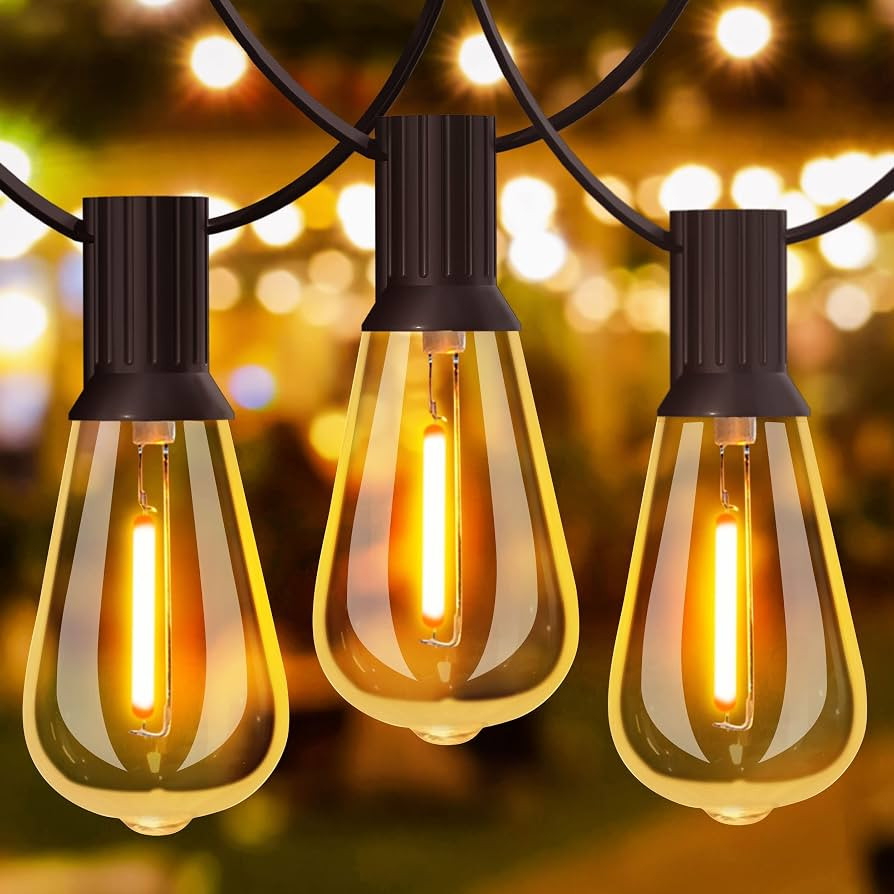GLUROO 60FT LED Outdoor Patio Lights Waterproof with 30+2 Vintage Bulbs Shatterproof Energy Savin... | Amazon (US)