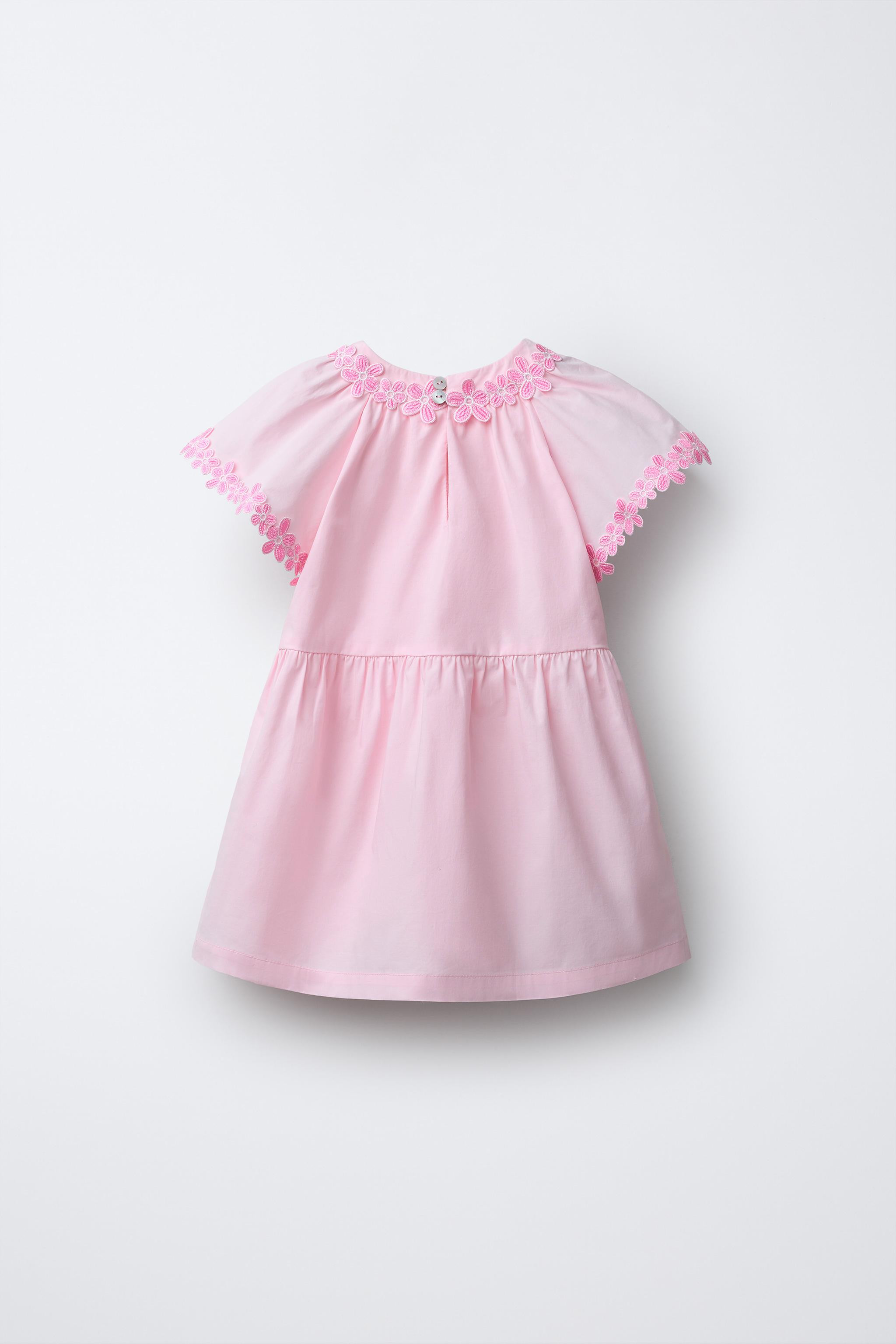EMBROIDERED FLORAL POPLIN DRESS | Zara US