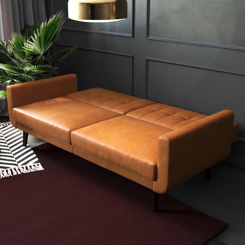 Gaige Twin 78.5'' Velvet Convertible Sofa | Wayfair North America