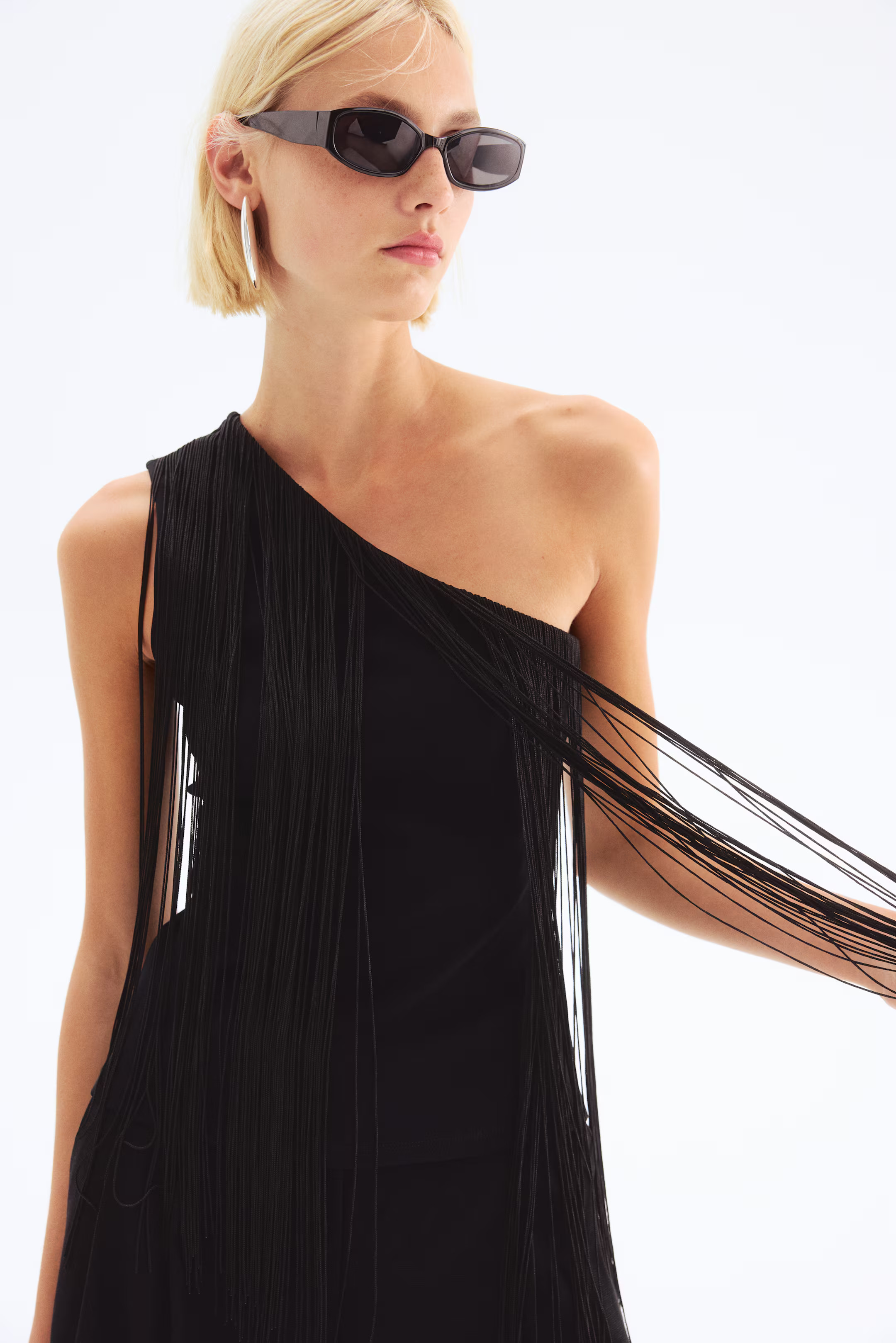 Fringe-trimmed one-shoulder top | H&M (UK, MY, IN, SG, PH, TW, HK)