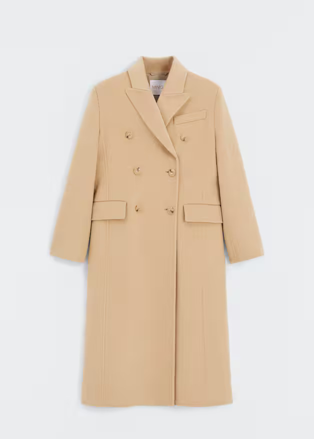 Double-breasted virgin wool coat -  Women | Mango USA | MANGO (US)