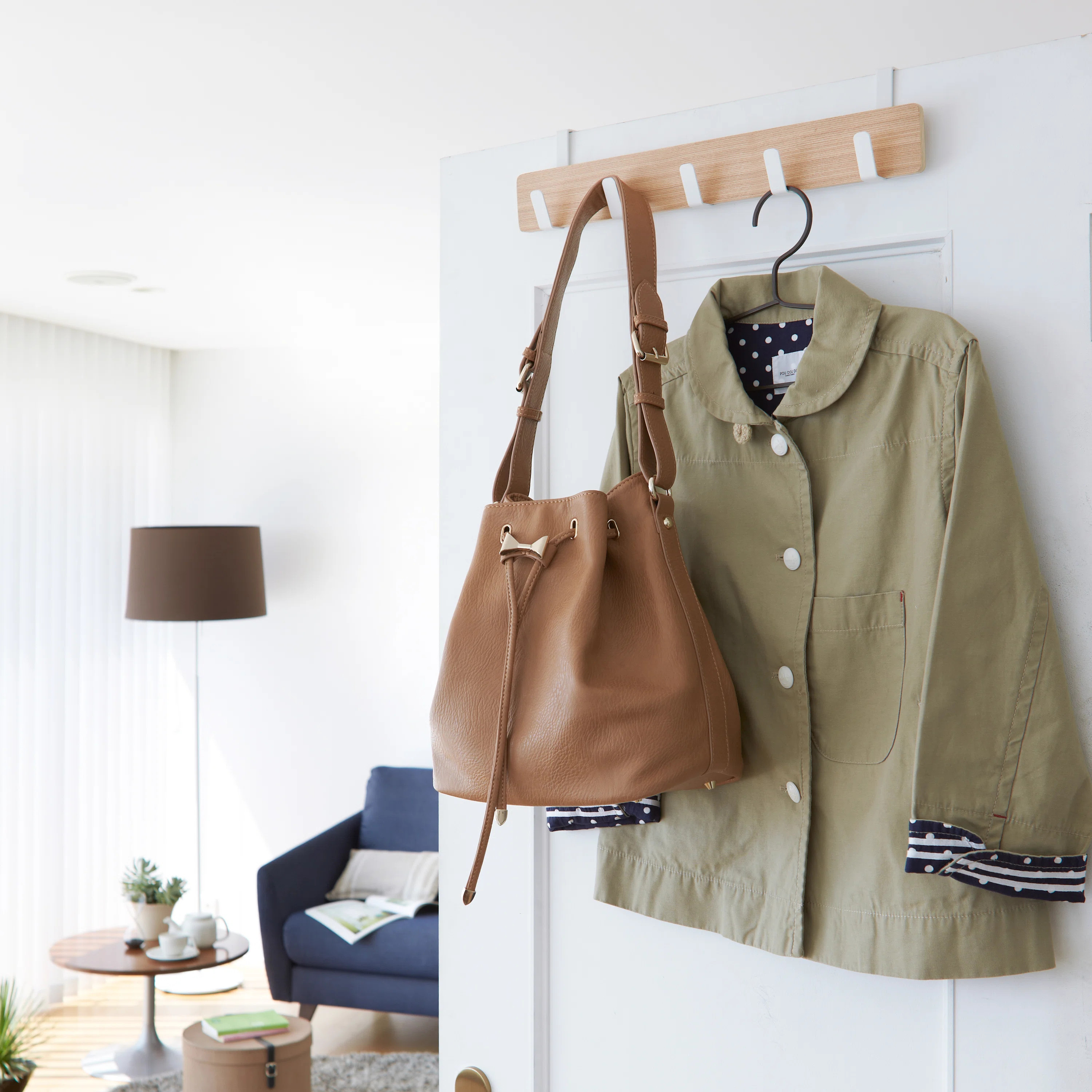 Yamazaki Home Ply Over The Door Hooks - Hanging Coat Rack, Wood, Over-the-Door | Wayfair North America