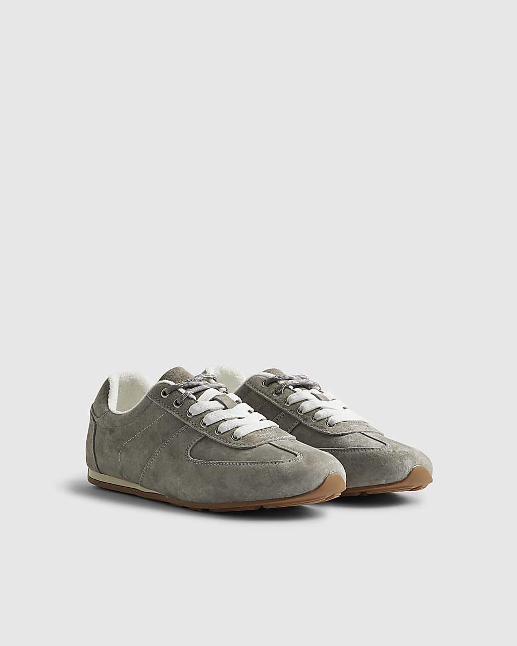 Grey Suede Trainers | River Island UK & IE