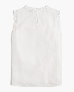 Linen-blend ruffleneck top | J.Crew Factory