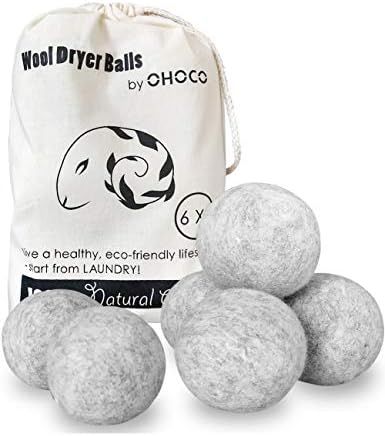 OHOCO Wool Dryer Balls 6 Pack XL, Organic Natural Wool for Laundry, Fabric Softening - Anti Static,  | Amazon (US)