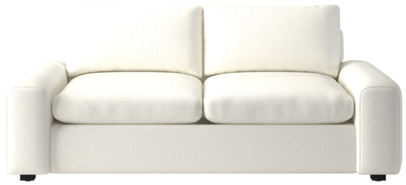 Serrat White Performance Linen Apartment Sofa | CB2 | CB2