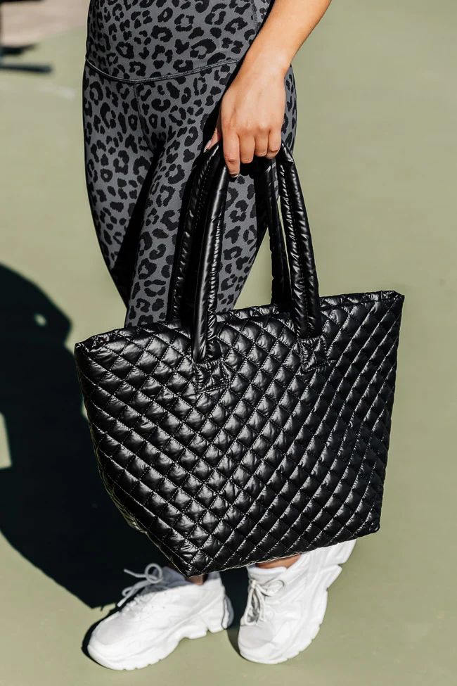 Chase After You Black Quilted Tote DOORBUSTER | Pink Lily