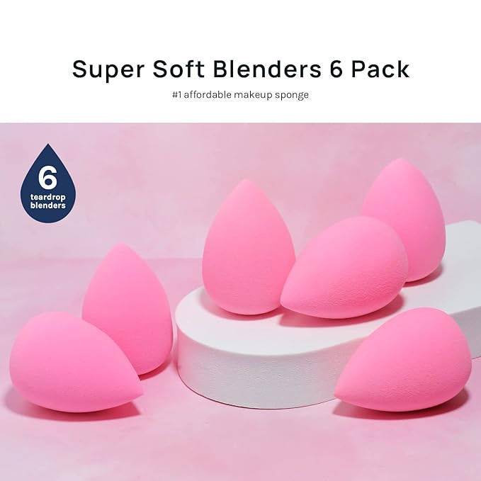 AOA Studio Collection makeup Sponge Set Latex Free and High-definition Set of 6 makeup Wonder ble... | Amazon (US)