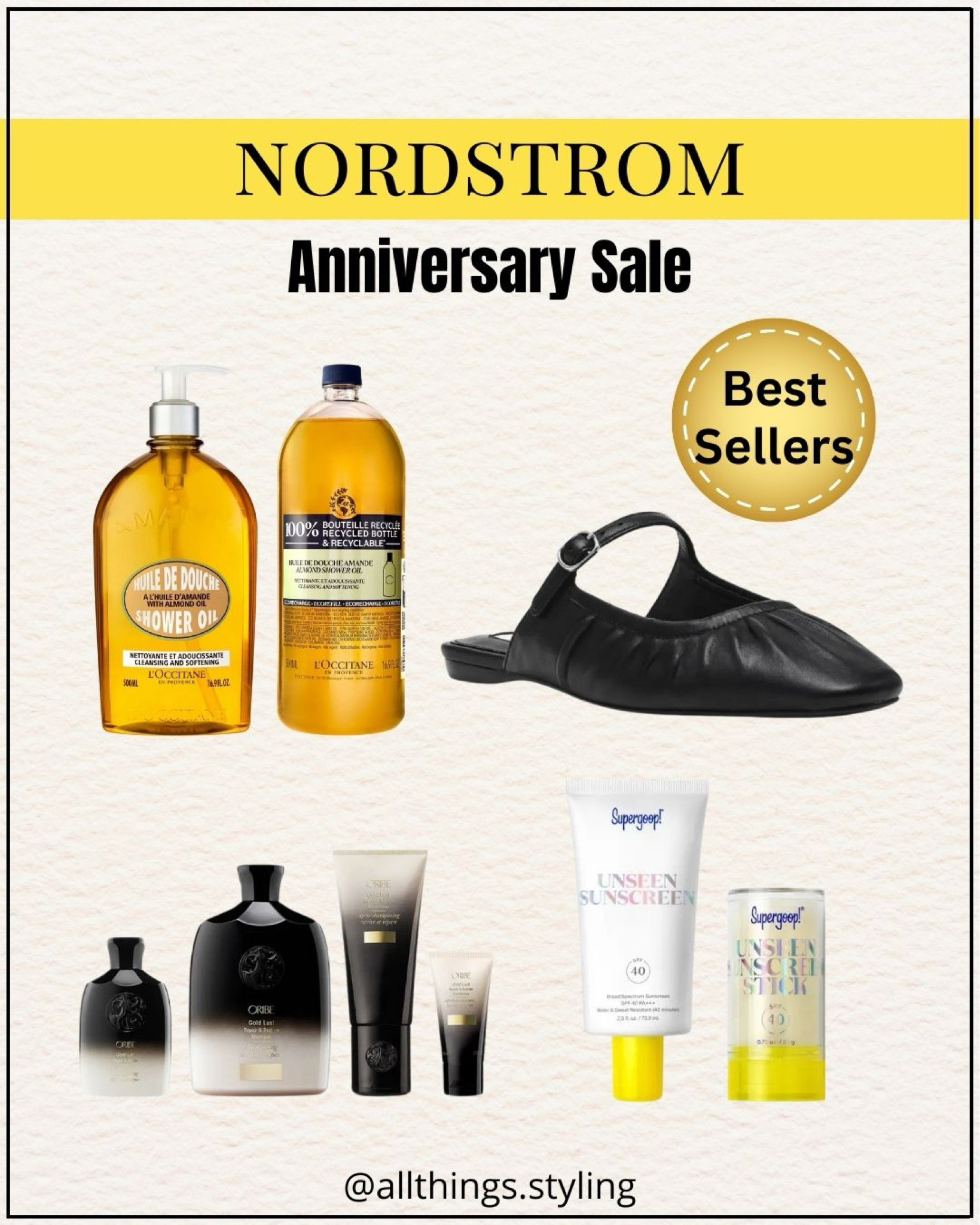 My NORDSTROM Anniversary Sale BEST SELLERS this week.  Love the Steve Madden Mary Jane Flats & Nordstrom Beauty Exclusives ✨

Nordstrom Sale, Nordstrom shoes, Oribe Gold Lust Set, Supergoop Unseen set, L’Occitane Shower Oil 

#LTKxNSale #LTKShoeCrush #LTKBeauty